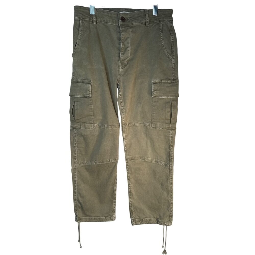 ZARA Denim Womens Size 2 Army Green Cargo Pants